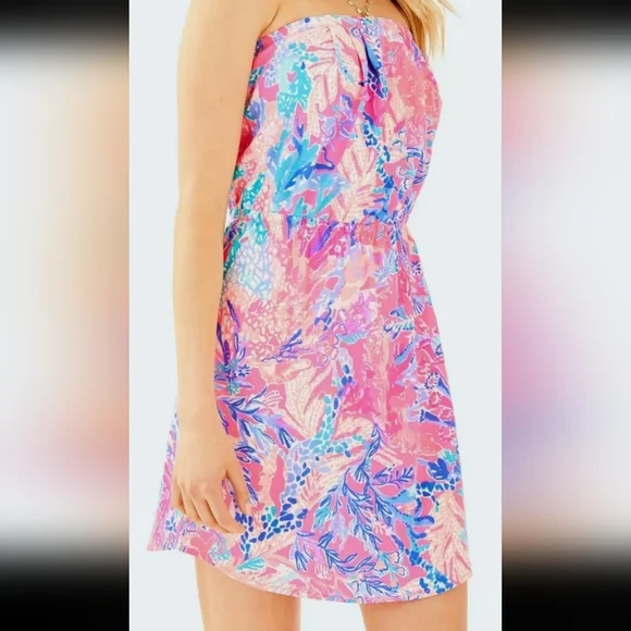 Lilly Pulitzer Windsor StraplessLight Paschs Aquadesiac Dress - Picture 2 of 9